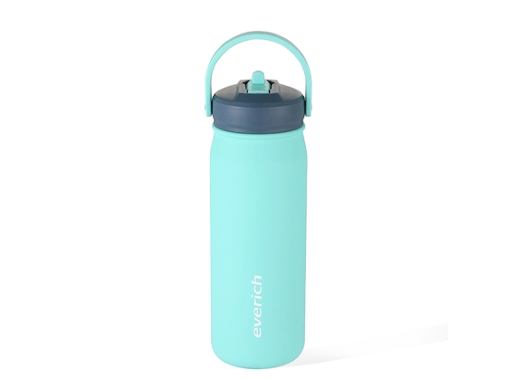 straw lid insulated water bottle