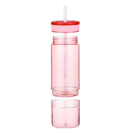 plastic water bottle with straw