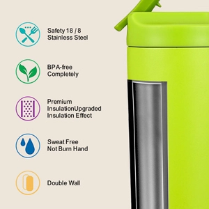 stainless steel travel cup with straw