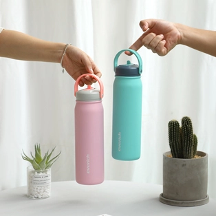 Stainless Steel Water Bottle with Straw Lid 01410B